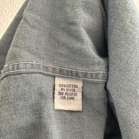 Infinity Fashions Studded Light Wash Denim Button-Down Shirt – XL – 100% Cotton - Picture 7 of 8